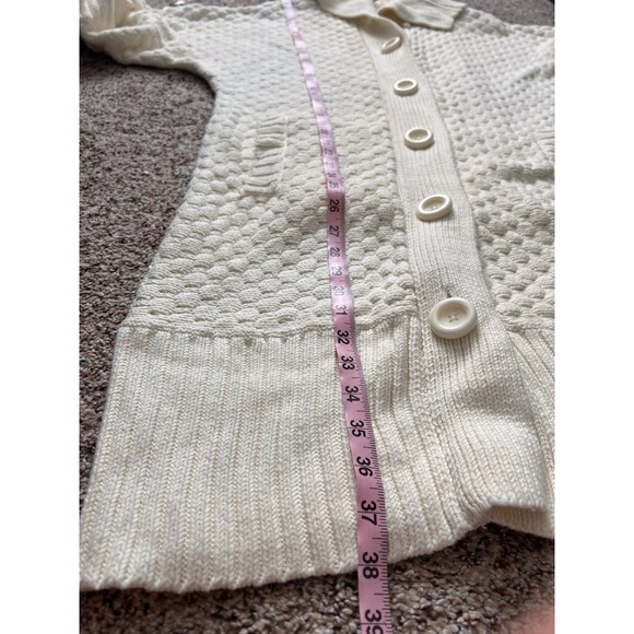 NWT Jones New York Sport Shawl Collar Ribbed Chunky Cardigan Womens Size M Ivory - Picture 6 of 7